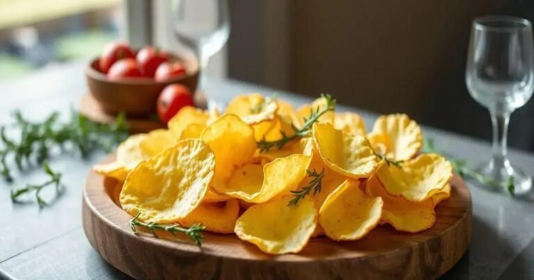 como fazer chips de provolone