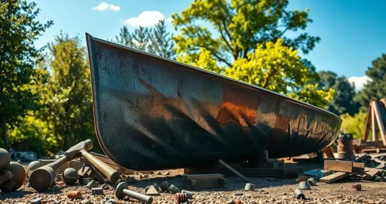 como fazer um barco de chapa de ferro
