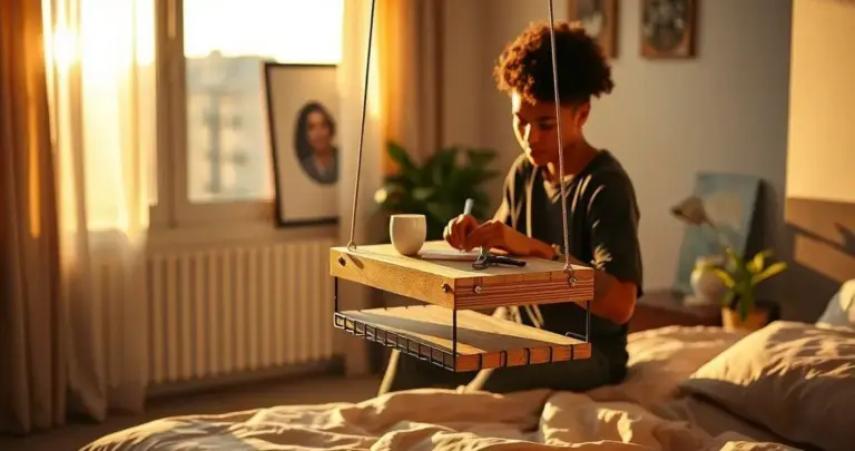 diy mesa cabeceira suspensa